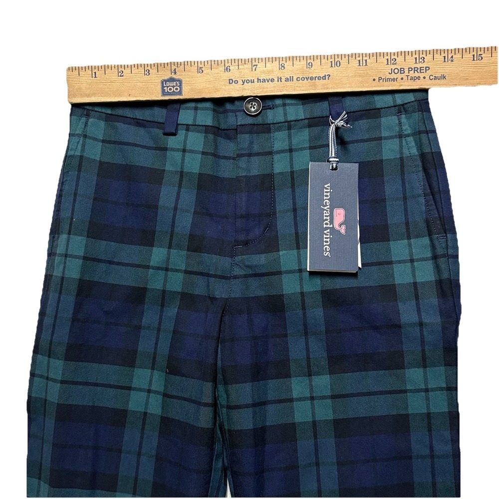 NWT Vineyard Vines Breaker Pants Plaid Boys Size 12 Holiday Blackwatch Tartan - Picture 5 of 11